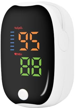 Oxygen Monitor Finger Adults - Fingertip Pulse Oximeter, LED Color Screen Oxygen Monitor, 3-5 Second Quick SpO2 and Heart Rate Measurement