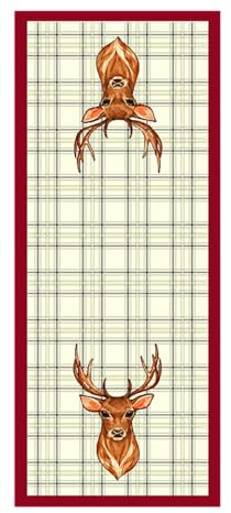 IL MAGGIOLINO | Dekorativer Weihnachten Tischläufer 100x40 cm, Hirsch-Muster in Gobelin-Stoff, Made in Italy