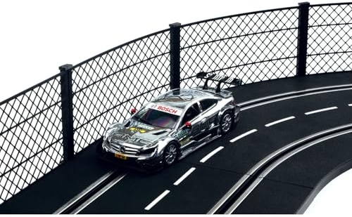 Overdrive-Racing Fangzaun System Schwarz 5m Kompatibel mit Carrera Digital 124 132 EVO Kurven Geraden Zaun Bande Slotcar