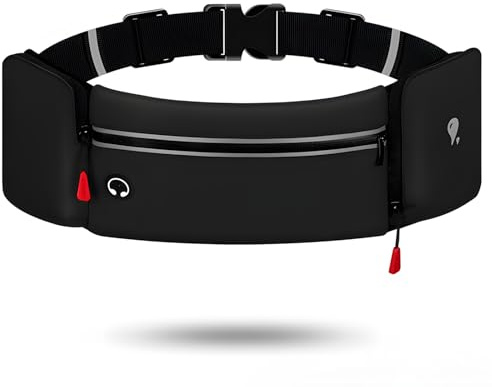 Cinturón de Correr para Mujeres y Hombres, Riñonera Portátil para Correr, Riñonera para Correr con Bolsa de Hidratación, Soporte y Tiras Reflectantes, para Running, Ideal para Maratón, Correr, Viaje