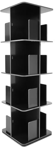 Aohuada 360 Grad drehbares Bücherregal stehendes Regal mit Drehfunktion für Büromöbel und Kinderzimmer optimaler Raumnutzung 4 stöckiges