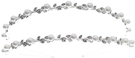 Healeved Diadema De Perlas Doble Capa Para Mujer 1 Unidad Tamaño Adecuado Tocado Elegante Para Novia y Fiesta Accesorios Cabello Exclusivo Plata