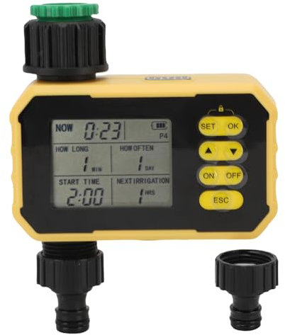 Focket Timer di Irrigatore Solare, Timer D'acqua per Tubo da Giardino con Ritardo di Pioggia, Sistemas di Irrigazione Manuale e Automatico, Tubo per Prati, Cortile, Giardino