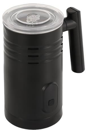 Espumador de leche eléctrico (400 W, con apagado automático, 100 – 160 ml, revestimiento antiadherente, IPX1, espumador de leche para frío y caliente, 10,9 x 15,3 x 19,6 cm), color negro