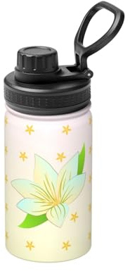FDGBNM Bouteille isotherme en forme de jonquilles en fleurs de 355 ml. Double paroi, anti-fuite, anti-transpiration, en plein air et en voyage.