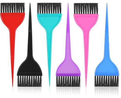 Ymapinc Set di 6 pennelli per colorare i capelli, con applicatore per il colore dei capelli, con 6 pennelli per stilisti, forniture per saloni, saloni di bellezza, shampoo, oli, pettine, accessori per