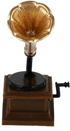 ifundom Mini Phonographe Décoratif Rétro en Résine, Modèle Miniature Compact pour Maison de Poupée, Décoration de Table Vintage, Ornement de Bureau et Accessoires de Scène