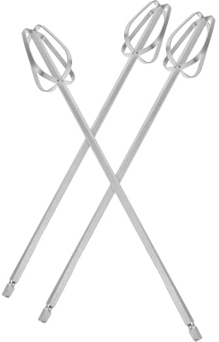 CRAFTHROU 3Pcs Stainless Steel Mixer Whisk Attachments 30Cm Replacement Beaters for Electric Hand Mixers and Drills, Heavy Duty Paddles Suitable for Meat and Dough Preparation