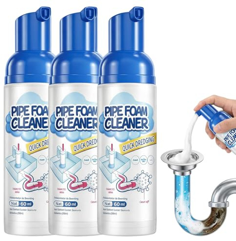 Rohrreiniger Schaum und Abflussreiniger, Tiefenwirksamer Schaumreiniger Gegen Verstopfung Abfluss WC Reiniger Schaum für Küche Bad Toiletten，3 Pcs