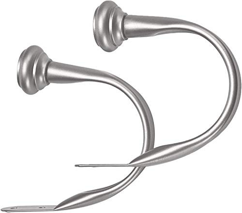 Amazon Basics Dekorativer Raffhalter für Gardinen, 2er-Pack, Nickel