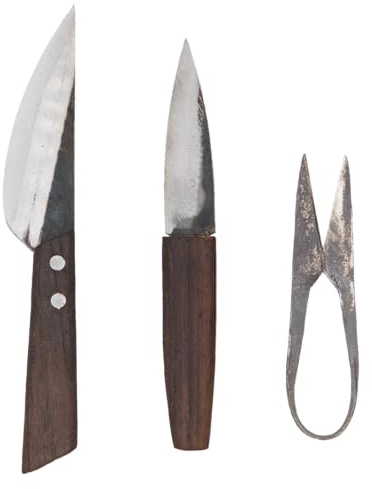 AUTHENTIC BLADES Set KRÄUTERGARTEN, 3-teiliges Messerset, Kohlenstoffstahl Klingen