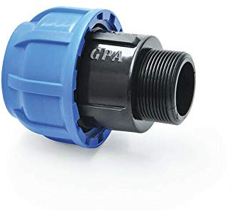 PP-Fitting Verschraubung für PE-Rohr Klemmverbinder Trinkwasser Winkel (Übergang AG, 32mm - (1))