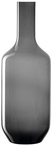 Leonardo Milano, Blumenvase aus grau gefärbtem Glas, handgefertigte Glasvase in modernem Design, Höhe: 64 cm, 041746 | e in modernem Design, Höhe: 64 cm, 1 Stück, 041746