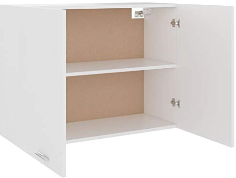 Tidyard White Engineered Wood Hanging Cabinet with 2 Shelves, 80 x 31 x 60 cm, for Kitchen Storage and Organisation Model801276