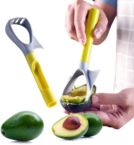 3-in-1 Obstschneider, Avocado-Schneider, Schäler für Obst und Gemüse, Kochen, Küchenhelfer (12 x 6)