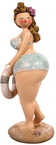 Lenzbach Badenixe mit Schwimmring 20 cm stehend im Bikini Figur Mädchen Rubensfrau mollige Dame Dicke Frau Badezimmer Schwimmerin Strand maritim