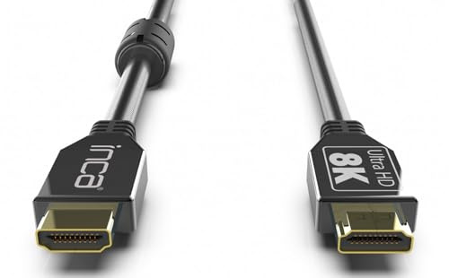 İnca 8K HDMI kabel, | IHD-21 | HDMI 2.1v @120hz abwärtskompatibel Goldspitzen und geflochtene Außenhülle, 100% Kupfermaterial | 2 meter |