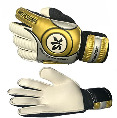 Sportswear Kingdom Kinder Fingersave Torwarthandschuhe mit Fingerschutz (5) Gold