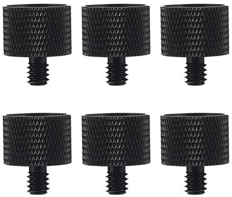 Mikrofonadapter 5/8 1/4 aus Aluminiumlegierung, Schwarz, 6 Stück | Präzise Gefertigt, Leicht zu Verstauen und Mitzunehmen, für Stative und Kameramonitore