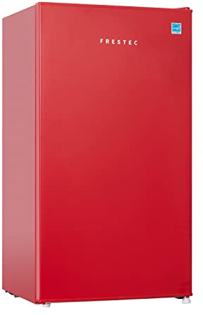 Frestec 3.1 CU' Mini Refrigerator, Compact Refrigerator, Small Refrigerator with Freezer, Red (FR 310 RED)