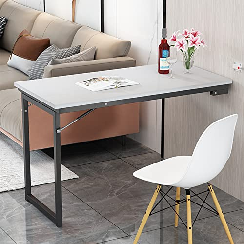 Scrivania Pieghevole Salvaspazio a Muro, Tavolo da Pranzo Multifunzionale, Facile da Piegare ( Color : White , Size : 120