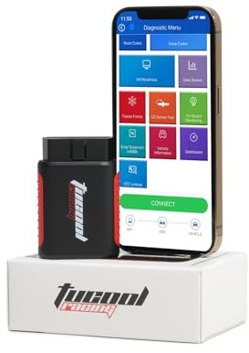 Tucool Racing OBD2 Scanner Diagnostic Tool, Full System Car Read Code Reader APP for iOS & Android Devices, Auto Scanner for OBDII 1996+ Vehicles