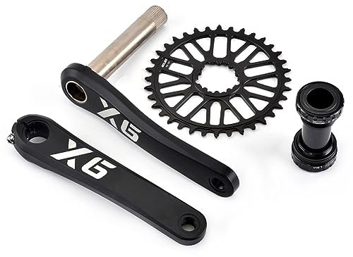 Mountainbike Kurbelgarnitur 170mm 175mm X6 Kurbelgarnitur Narrow Wide Tooth Single Speed Kettenblatt 32T-48T Kurbelarm Set (Color : 40T, Size : 170mm)