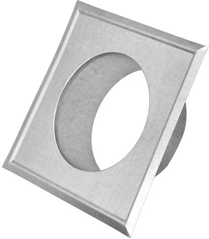 KOTARBAU® Ofenrohrrosette Ø 100 mm Verzinkt Kaminrosette mit Flansch Ofenrohr 160 mm x 160 mm Wandabdeckung Silber Dekorative Rosette für Kamin Wandfutter