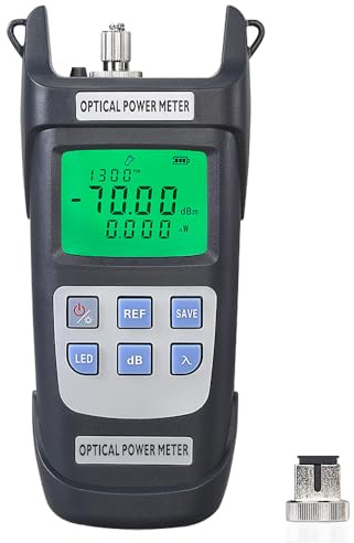 Fiber Optic Power Meter | Fiber Optic Cable Tester -70dBm ~ +10dBm | with LED Light 10 | Wavelength Memories | Covering most needs of CCTV Communication Engineering maintenance