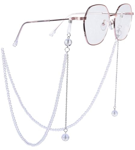 Nupuyai Kristall Brillenkette Damen Modern Stein Brillenband Damen Perlen Sonnenbrillenkette Gesichtsmaske Kette Edelstein Brillenkordel Brillenhalter für Lesebrillen, Myopiebrille