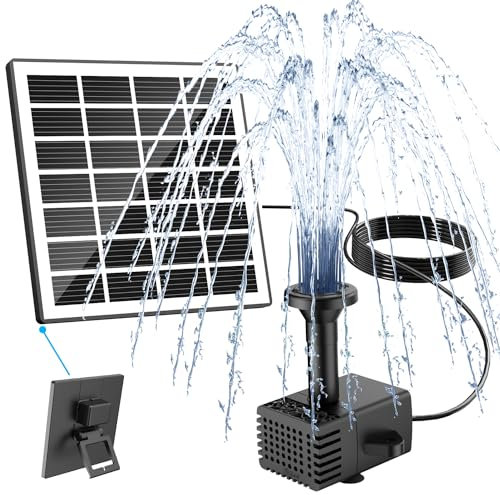 Yzert Fontana Solare, Vetro Pompa ad Acqua Solare Solar Fountain, 9.84ft Piedi Pompa dell'Acqua, 8 Ugelli Solare Fontana Pompa per Bagno per Uccelli, Decorazione del Giardino Esterno