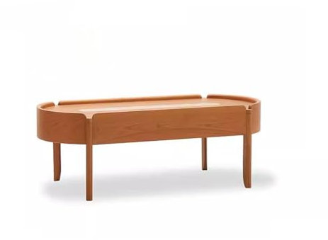 Tavolini da Salotto Tavolino da caffè in legno massello, piccolo appartamento, soggiorno, balcone, tavolo da tè, moderno, leggero, di lusso, in legno di ciliegio, angolo arrotondato Tavolino da Letto