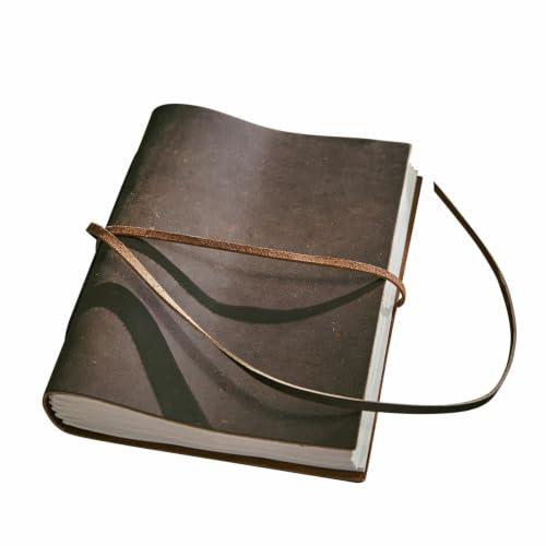 Loberon Notizbuch Rédené, hochwertig verarbeitet, 140 blanko Seiten, Tagebuch, Weihnachten, Geschenkidee, Baumwollfasern, Büffelleder, braun