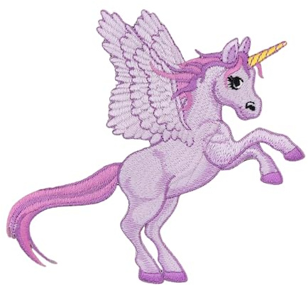 Pegasos Einhorn Flügel Pferd Lila Aufnäher zum aufbügeln oder aufnähen Bügelbild Aufbügler Bügelflicken Bügelpatch Applikation Patch Größe 12,0 x 11,0 cm