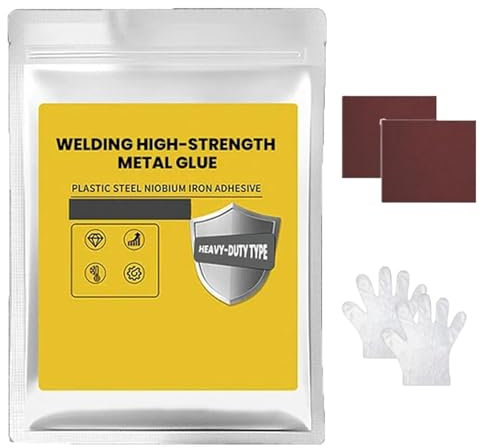 Welding High-Strength Metal Glue, Welding Glue High Strength for Metal, Metal Glue Heavy Duty Waterproof, Metal Repair Glue, for Metal Plastic Steel Fiberglass Car Automotive (White)