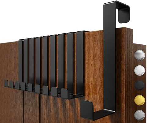 4smile Türhaken zum Einhängen - 10er Set, Fb. Schwarz | Solide Kleiderhaken Tür für die ganze Wohnung, flexible Haken, belastbare Türhakenleiste, universelle Türgarderobe