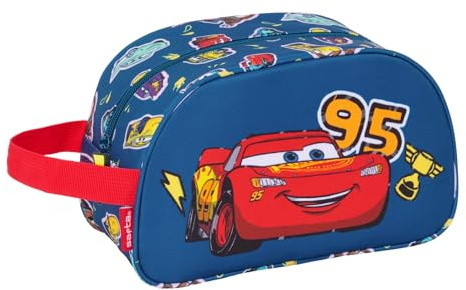 Safta CARS RACING - Medelstor skolväska för barn med handtag, barnväska, anpassningsbar till vagn, lätt att rengöra, bekväm och mångsidig, kvalitet och styrka, 26 x 12 x 15 cm, Marinblå, M, Avslappnad