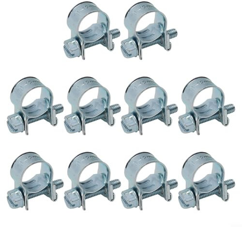 10 Mini Hose Clamps with Adjustable Tightening Torque, for Automotive Fuel Lines and Household Applications (12mm-14mm)