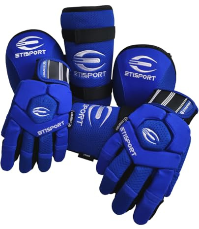 ETISPORT Set de Protecciones, Guantes, Rodilleras, espinilleras, de Hockey Patines para niños Starter. Calidad Profesional; Gran Confort y protección.