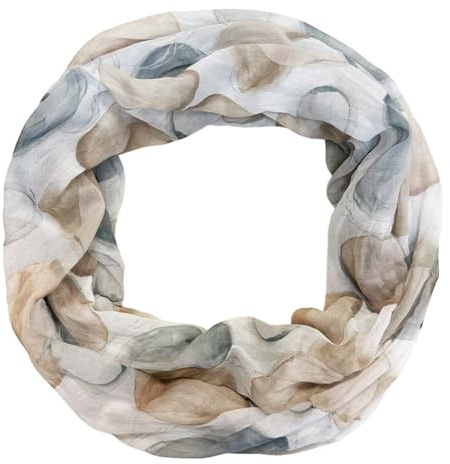 Jeamis Kreis Seide Loop Farbverlauf Frühling Rundschal Rainbow Unisex Sommer Leicht Schal Stola Dots (Kreis25B Khaki)