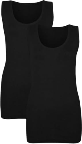 Damers ribbad bomullsväst linne stretchig vardaglig skjorta klassisk väst kvinna sommarväst damer ärmlös bomullslinne t-shirt stil linne, Svart, 48/50 SE