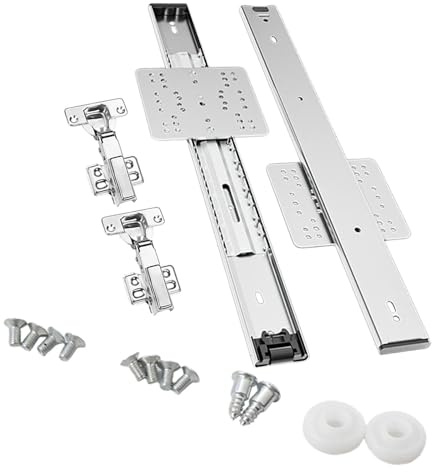 rockible Slide Rails, Sliding Doors, Sliding Door Hardware Kit for Home Cabinets, Household Bookshelves, 550mm