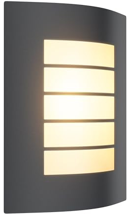 ledscom.de Wandleuchte ZYNO, für außen, IP44, anthrazit, inkl. E27 LED, Energieeffizienzklasse A, 935lm, warmweiß