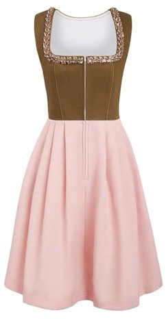 Dirndl Damen midi Lang Dirndl Trachtenkleid Trachtenrock Dirndl-Komplettsets Trachtenmode Trachten Damen mit 3 Teilig Dirndl Schürze Dirndlbluse Oktoberfest Dresses Dirndlkleid Blau Rot Grün