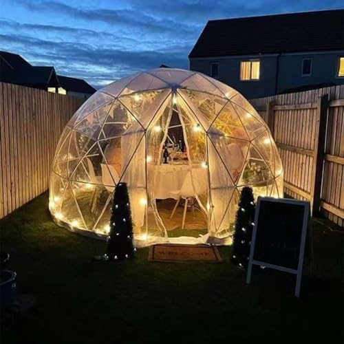 Tenda a cupola a forma di igloo per esterni, 3,5 m, copertura trasparente in PVC, vista panoramica a 360°, 10 livelli antivento, adatta per cortile e padiglione