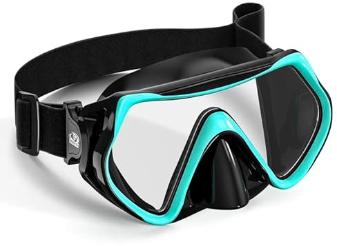 Findway Maschera Subacquea Adulti con Fascia Elastica Regolabile, Maschera Snorkeling per Uomo Donna e Adolescenziale con Panoramica a 180 Gradi, Occhialini da Nuoto con Copertura Nasale Anti-perdite