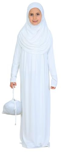 Prien Hijab Gebetskleidung Für Kinder, Weiche Viskose Mädchen Abaya Mit Kopftuch Und Tasche, Damen Muslimische Langarm Islamische Gebetskleid Kaftan Für Tesettür Ramadan & Eid