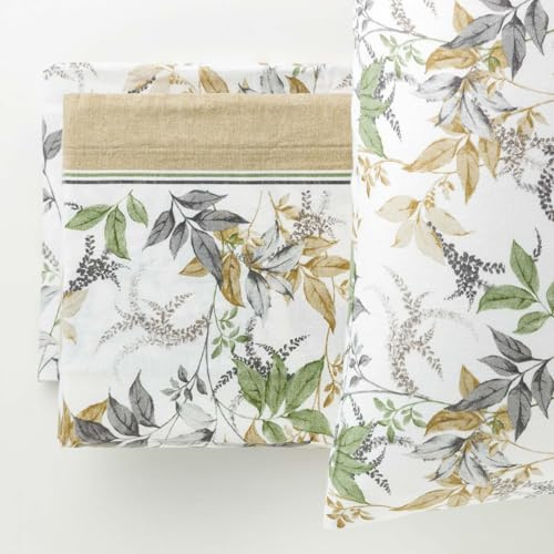 Vionara Home Completo Lenzuola in Flanella di Puro Cotone, Matrimoniale, Anti-pilling, Completo Letto Invernale in Morbido Caldo Cotone, Facile da Lavare, Comfort Avvolgente (Beige)
