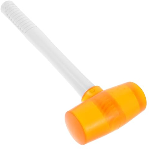 iplusmile Mazo de Goma Transparente Amarillo 400 G para Montaje y Suelos, Martillo de Goma Blando Antiruido, Herramienta Ergonómica para Trabajo en Madera y Camping
