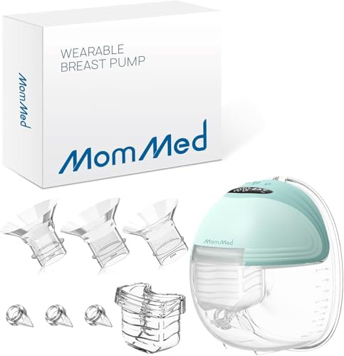 MOMMED Tiralatte Elettrico, Tiralatte Elettrico indossabile con 3 modalità e 12 potenze, 24 mm Tiralatte con design a prova di perdite, Ricaricabili, Include 17/19/21 mm inserti flangiati